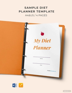 Sample Diet Planner Template