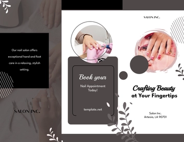 Free Salon Nail Services Brochure Template to Edit Online