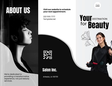 Free Salon Menu Brochure Template to Edit Online