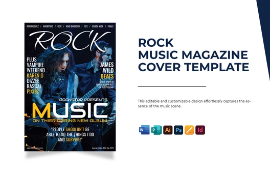 Rock Music Magazine Cover Template