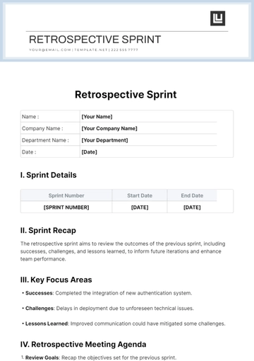 Free Retrospective Sprint Template to Edit Online