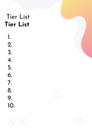 Free Tier List Worksheet  to Edit Online