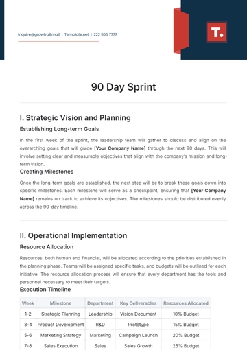 Free 90 Day Sprint Template to Edit Online