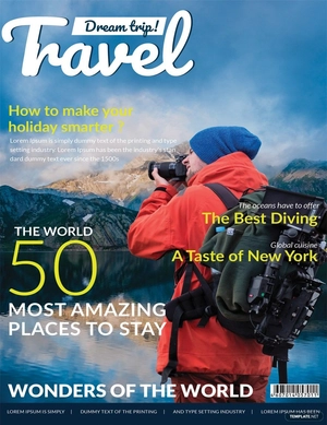 Modern Travel Magazine Cover Template