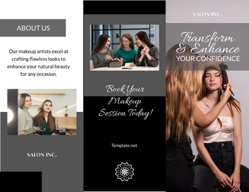 Free Salon Makeup Services Brochure Template to Edit Online