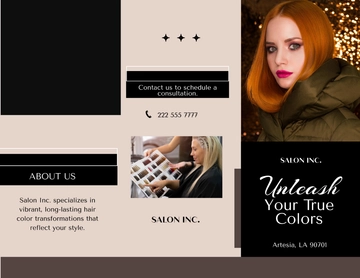 Free Salon Hair Color Brochure Template to Edit Online