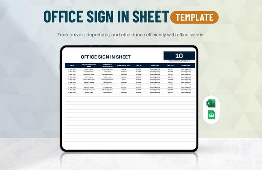 Office Sign in Sheet Template