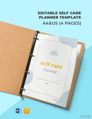 Editable Self Care Planner Template