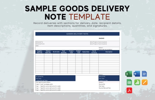 Sample Goods Delivery Note Template