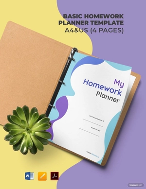 Basic Homework Planner Template