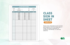 Class Sign in Sheet Template