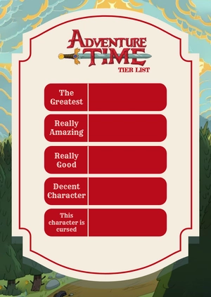 Free Adventure Time Tier List Template to Edit Online
