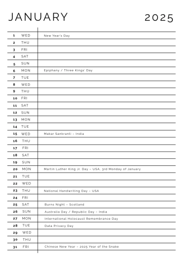 Free Law Firm Yearly Calendar Template to Edit Online