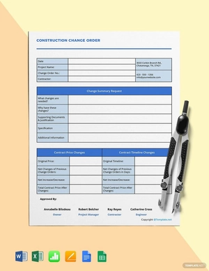 Printable Construction Change Order Template