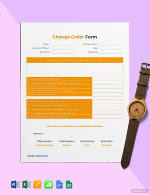 Editable Construction Change Order Template