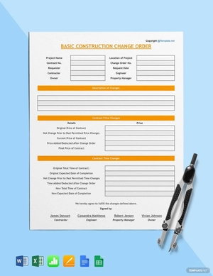 Basic Construction Change Order Template