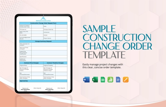 Sample Construction Change Order Template