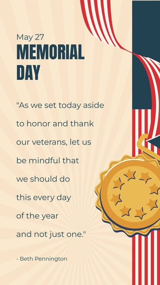 Free Memorial Day Holiday Quotes Template to Edit Online