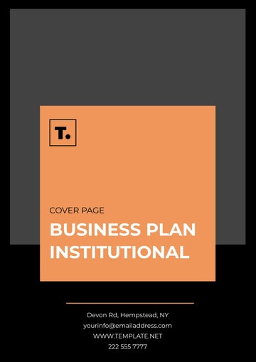 Free Business Plan Institutional Cover Page Template to Edit Online
