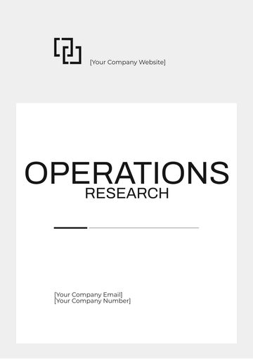 Free Operations Research Template to Edit Online