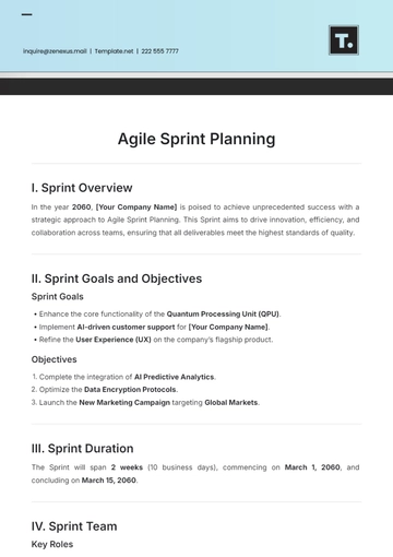 Free Agile Sprint Planning Template to Edit Online