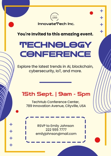 Free Technology Conference Invitation Template to Edit Online