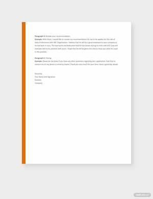 Recommendation Letter Format