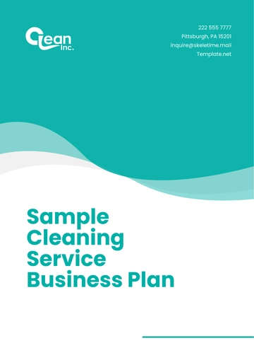 Free Sample Cleaning Service Business Plan Template to Edit Online