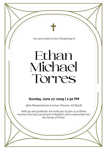 Free Baptism Christening Invitation to Edit Online