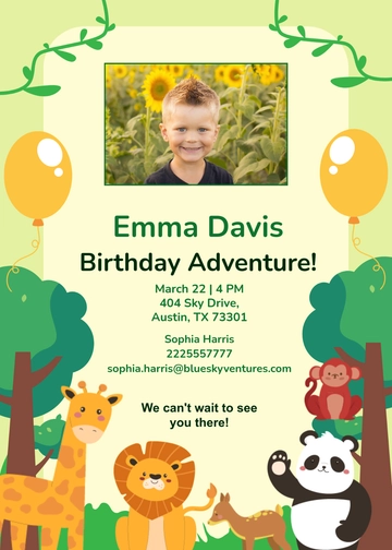 Free Safari Birthday Invitation Template to Edit Online