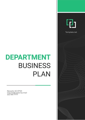 Free Department Business Plan Template to Edit Online