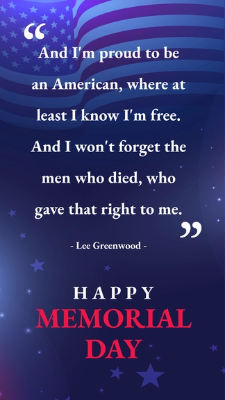 Free Happy Memorial Day Quote Template to Edit Online