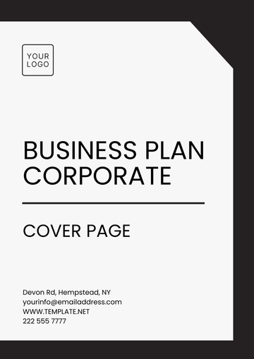 Free Business Plan Corporate Cover Page Template to Edit Online