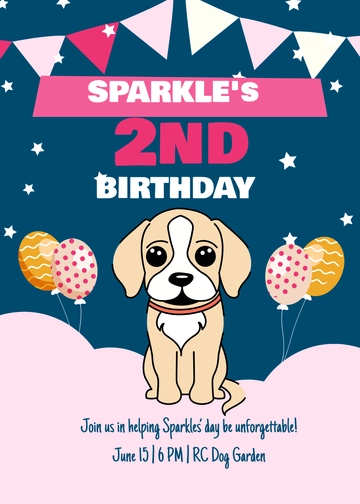 Free Dog Birthday Invitation Template to Edit Online