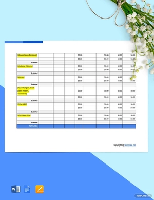 Blank Construction Worksheet Template