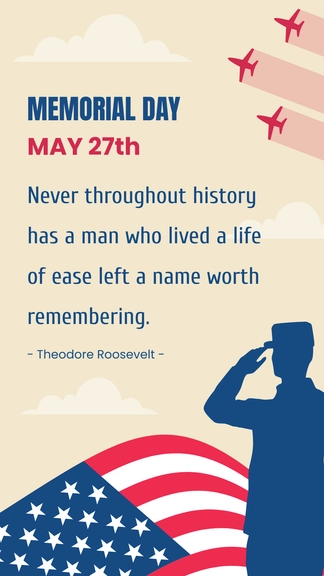 Free Memorial Day Remember Quotes Template to Edit Online