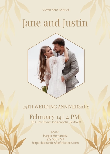 Wedding Anniversary Invitation Template - Edit Online & Download
