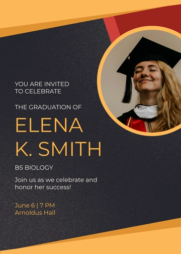 Free Graduation Congratulations Invitation Template to Edit Online
