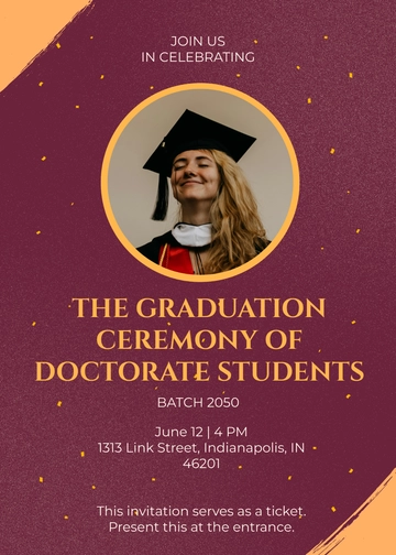 Free Graduation Tickets Invitation Template to Edit Online