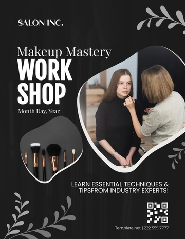Free Salon Makeup Workshop Flyer Template to Edit Online
