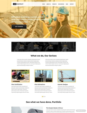 One Page Construction Website Template