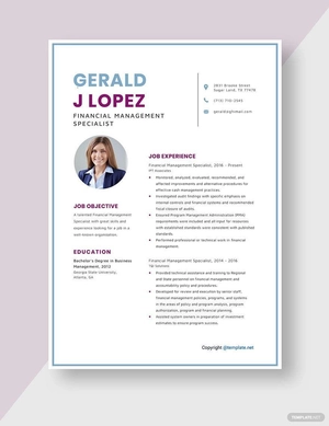 Financial Management Specialist Resume