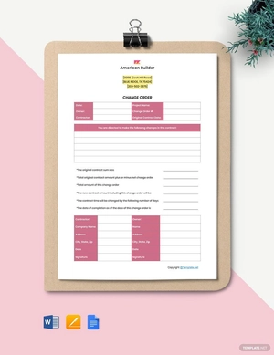 Basic Construction Form Template