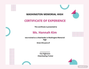 Cheerleader Certificate Template