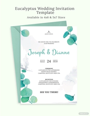 Eucalyptus Wedding Invitation Template