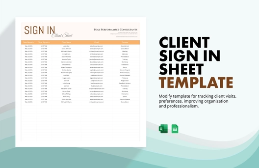 Client Sign in Sheet Template Client Sign in Sheet Template