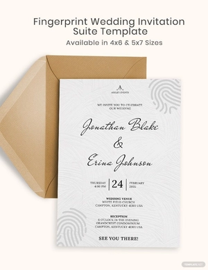 Fingerprint Wedding Invitation Suite Template