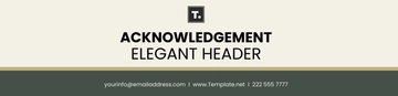 Free Acknowledgement Elegant Header Template to Edit Online