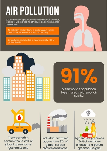Free Air Pollution Infographic Template to Edit Online