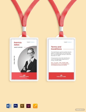 Printable Construction ID Card Template